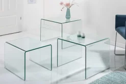 Riess-Ambiente Beistelltische|Couchtische & Truhen > Design 3er Set Glas Couchtisch FANTOME 60cm Beistelltische transparent