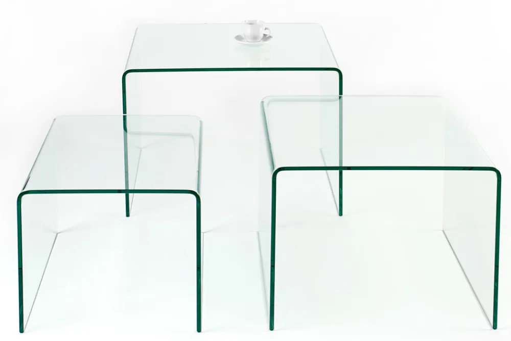 Riess-Ambiente Beistelltische|Couchtische & Truhen > Design 3er Set Glas Couchtisch FANTOME 60cm Beistelltische transparent