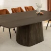 Riess-Ambiente Mehr...|Massivholzesstische > Design Esstisch GRAND 200cm dunkelbraun Mangoholz Bootsform mit Sockel