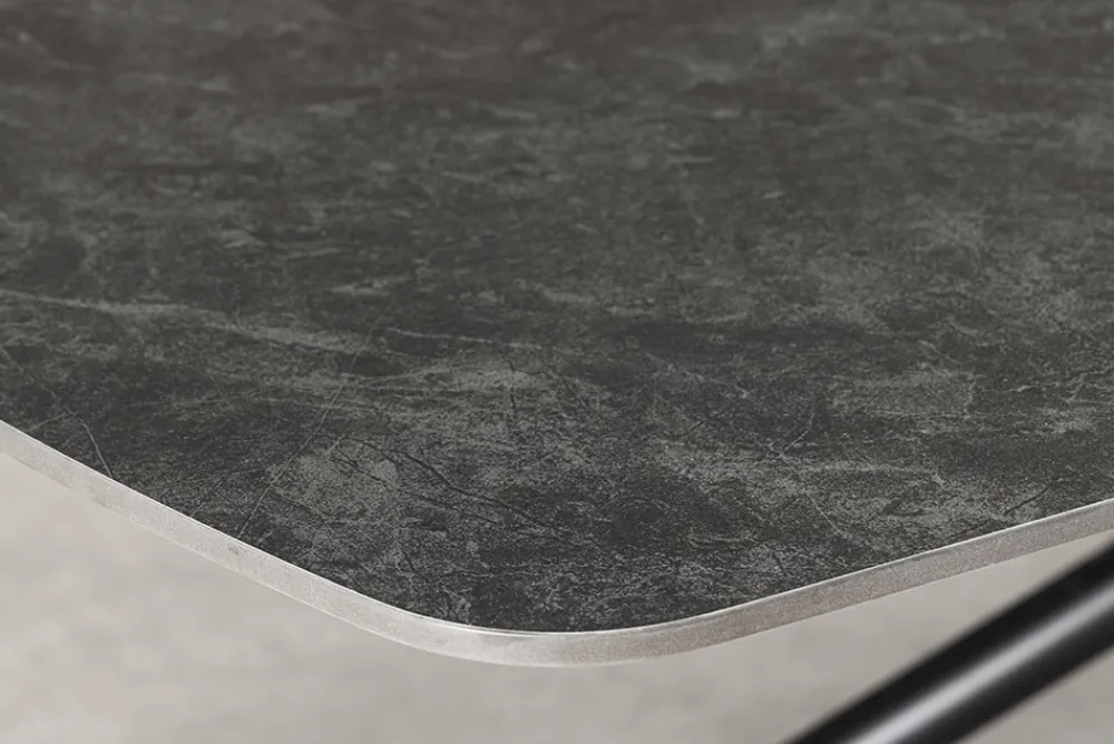Riess-Ambiente Esstische > Design Esstisch OSAKA 160cm anthrazit Keramik schwarz Sterngestell Metall