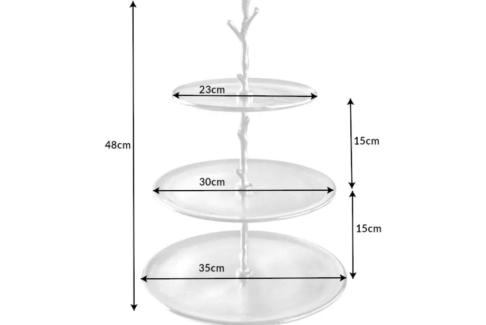Riess-Ambiente Etageren & Tabletts > Design Etagere ABSTRACT 50cm silber mit drei Etagen