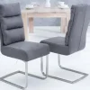Riess-Ambiente Freischwinger|Industrial Loft > Design Freischwinger Stuhl COMFORT vintage grau mit Edelstahl-Gestell