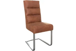 Riess-Ambiente Freischwinger|Industrial Loft > Design Freischwinger Stuhl COMFORT hellbraun mit Edelstahl-Gestell