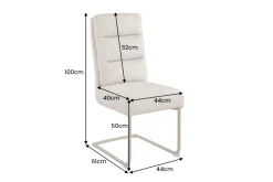 Riess-Ambiente Freischwinger > Design Freischwinger Stuhl COMFORT beige Strukturstoff mit Metallgestell