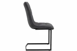 Riess-Ambiente Freischwinger|Industrial Loft > Design Freischwinger Stuhl MIAMI dunkelgrau Metallgestell matt schwarz
