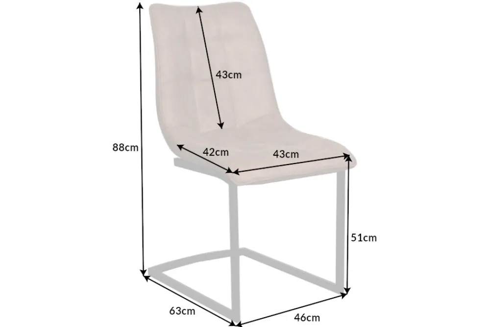 Riess-Ambiente Freischwinger|Industrial Loft > Design Freischwinger Stuhl MIAMI taupe antik Microfaser Metallgestell matt schwarz