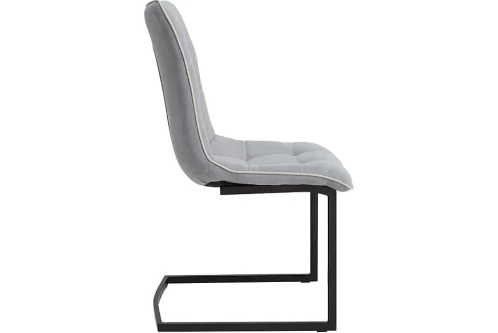 Riess-Ambiente Freischwinger|Industrial Loft > Design Freischwinger Stuhl MIAMI hellgrau Metallgestell matt schwarz
