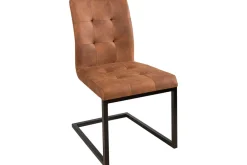 Riess-Ambiente Freischwinger|Industrial Loft > Design Freischwinger Stuhl OXFORD vintage braun Gestell Eisen