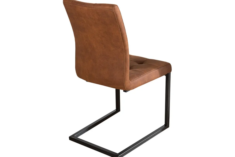 Riess-Ambiente Freischwinger|Industrial Loft > Design Freischwinger Stuhl OXFORD vintage braun Gestell Eisen