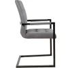 Riess-Ambiente Freischwinger|Industrial Loft > Design Freischwinger Stuhl OXFORD vintage grau mit Armlehne Eisengestell