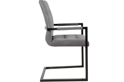 Riess-Ambiente Freischwinger|Industrial Loft > Design Freischwinger Stuhl OXFORD vintage grau mit Armlehne Eisengestell