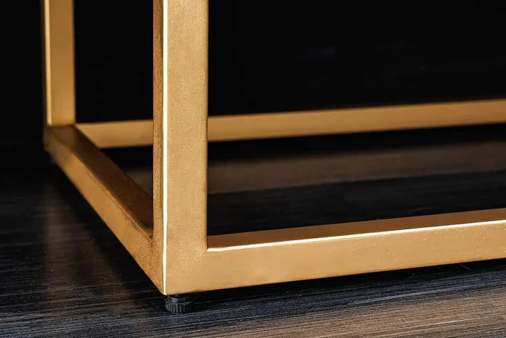 Riess-Ambiente Mehr...|Goldene Möbel > Design Highboard ILLUSION 120cm schwarz Mangoholz Massivholz mit 3D Schnitzereien gold Eisen Metallgestell