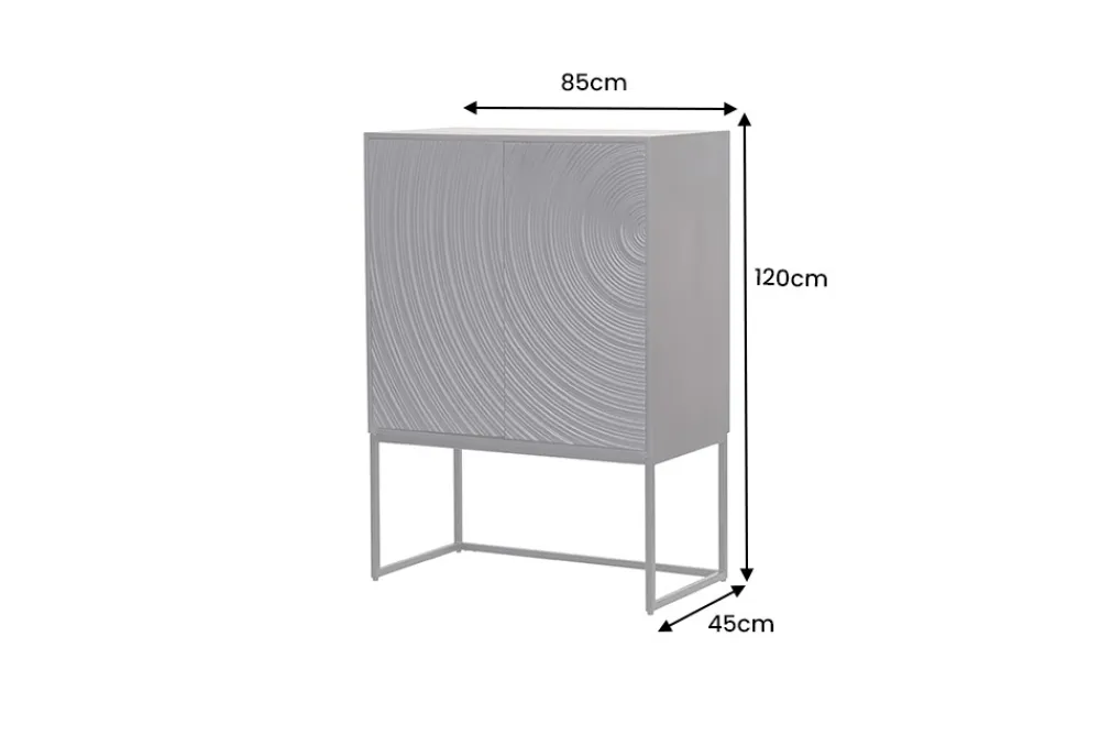 Riess-Ambiente Mehr...|Massivholzschränke > Design Highboard ORBIT 120cm schwarz Mangoholz mit 3D-Front Metall
