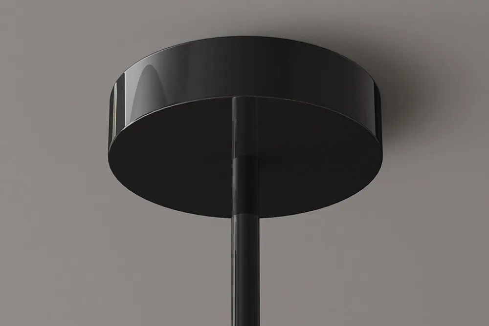 Riess-Ambiente Hängelampen > Design Hängelampe LIQUID DIAMOND 100cm smoke schwarz Glas fünf Schirme Kugelleuchte