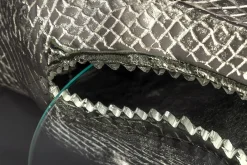 Riess-Ambiente Beistelltische > Design Hängetisch WILDLIFE CROCODILE 60cm silber Metall Krokodil Beistelltisch