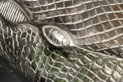 Riess-Ambiente Beistelltische > Design Hängetisch WILDLIFE CROCODILE 60cm silber Metall Krokodil Beistelltisch