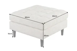 Riess-Ambiente Polsterhocker|Sitzhocker > Design Hocker COZY VELVET 80cm beige Chenille Federkern Holzfüße