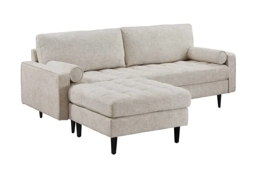 Riess-Ambiente Polsterhocker|Sitzhocker > Design Hocker COZY VELVET 80cm beige Chenille Federkern Holzfüße