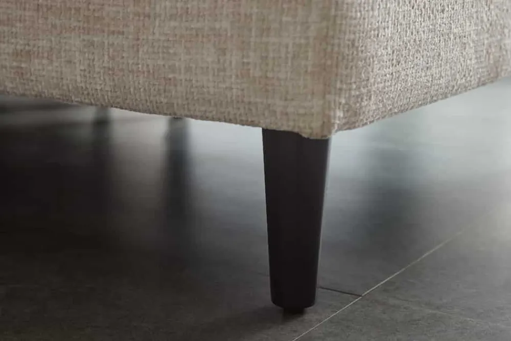 Riess-Ambiente Polsterhocker|Sitzhocker > Design Hocker COZY VELVET 80cm beige Chenille Federkern Holzfüße