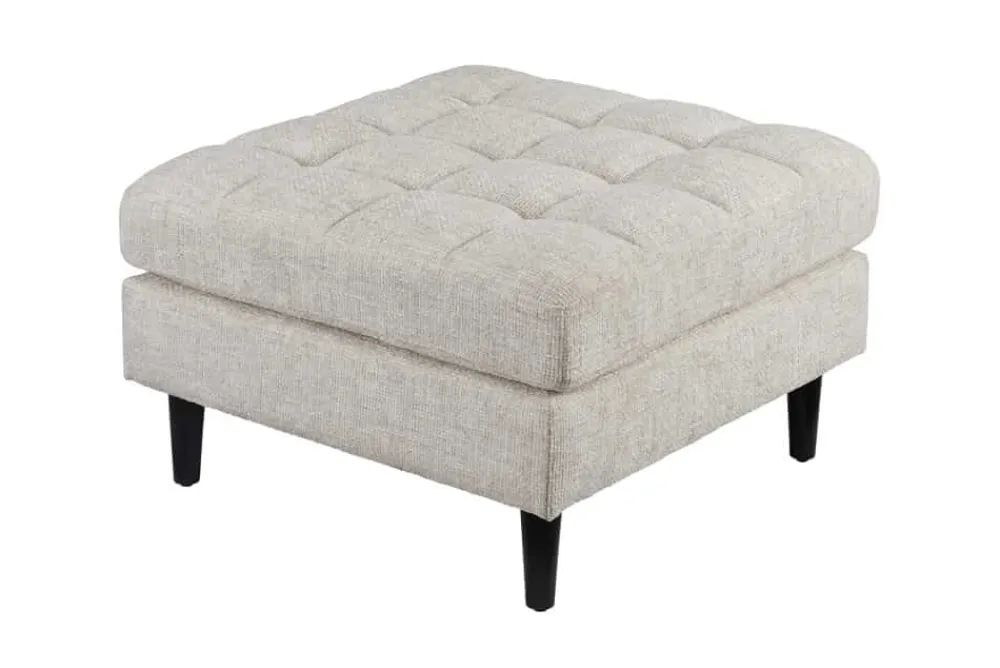 Riess-Ambiente Polsterhocker|Sitzhocker > Design Hocker COZY VELVET 80cm beige Chenille Federkern Holzfüße