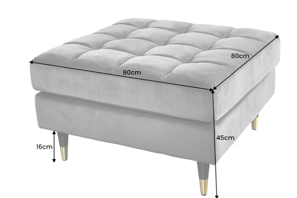 Riess-Ambiente Polsterhocker|Sitzhocker > Design Hocker COZY VELVET 80cm petrol blau gold Samt Metallfüße