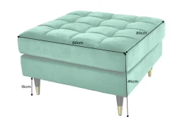 Riess-Ambiente Polsterhocker|Sitzhocker > Design Hocker COZY VELVET 80cm smaragdgrün Samt goldene Füße