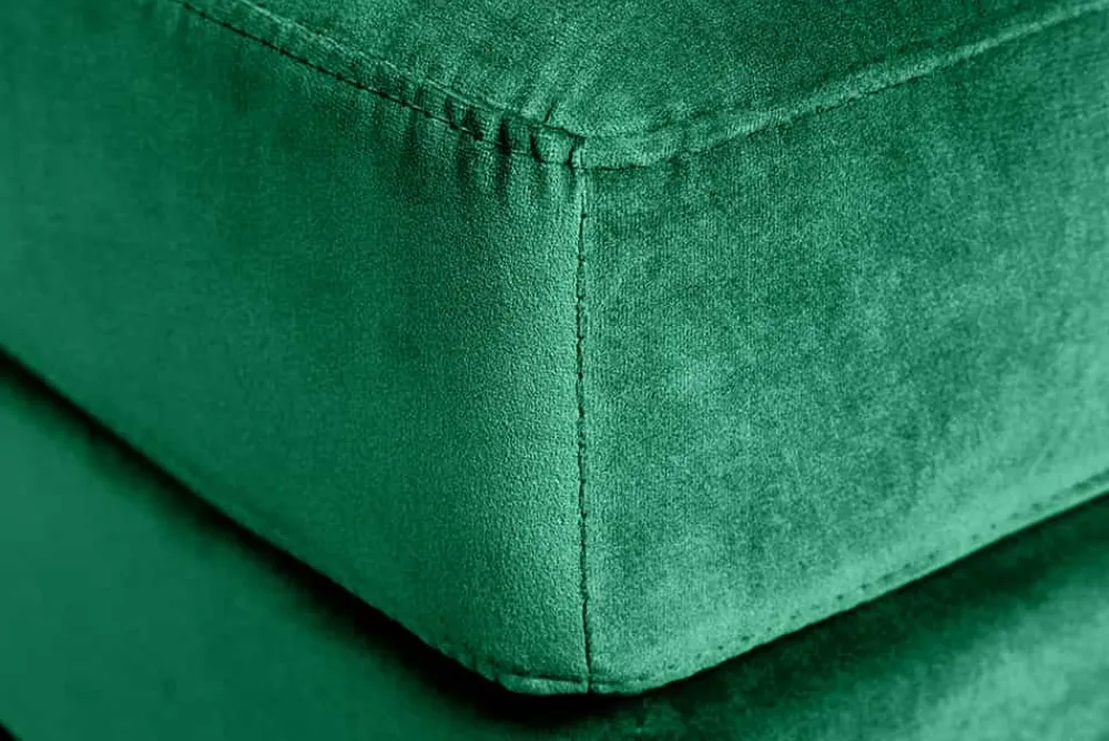 Riess-Ambiente Polsterhocker|Sitzhocker > Design Hocker COZY VELVET 80cm smaragdgrün Samt goldene Füße