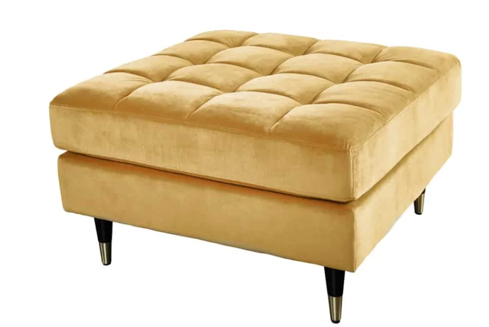 Riess-Ambiente Polsterhocker|Sitzhocker > Design Hocker COZY VELVET 80cm senfgelb gold Samt Metallfüße
