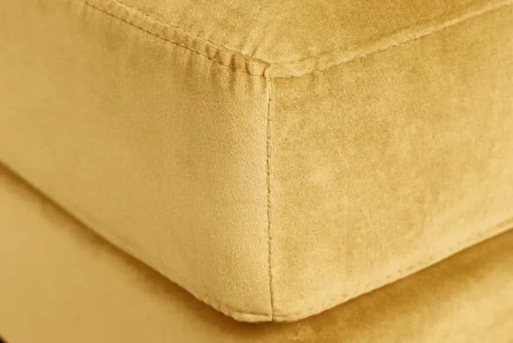 Riess-Ambiente Polsterhocker|Sitzhocker > Design Hocker COZY VELVET 80cm senfgelb gold Samt Metallfüße