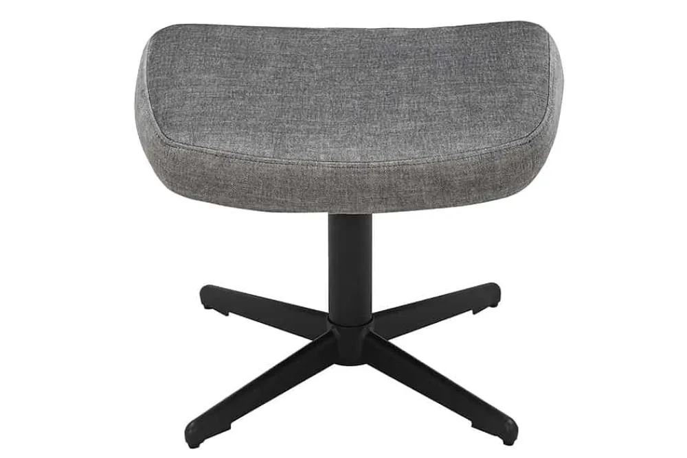 Riess-Ambiente Skandinavisch|Sitzhocker > Design Hocker VOGUE 45cm grau Samt drehbar schwarze Metallbeine Fußhocker