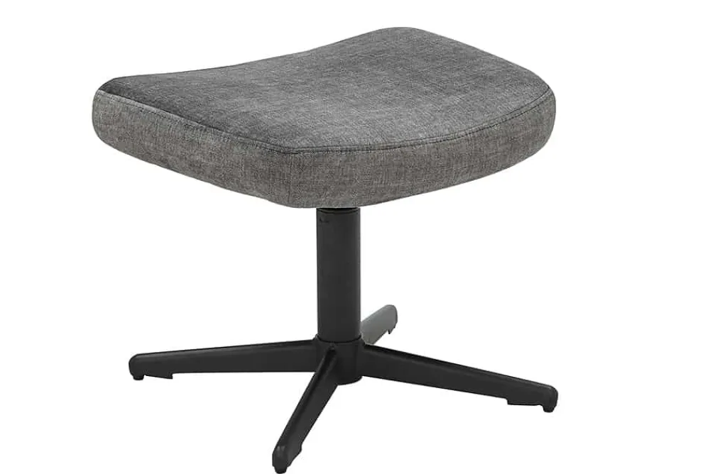 Riess-Ambiente Skandinavisch|Sitzhocker > Design Hocker VOGUE 45cm grau Samt drehbar schwarze Metallbeine Fußhocker