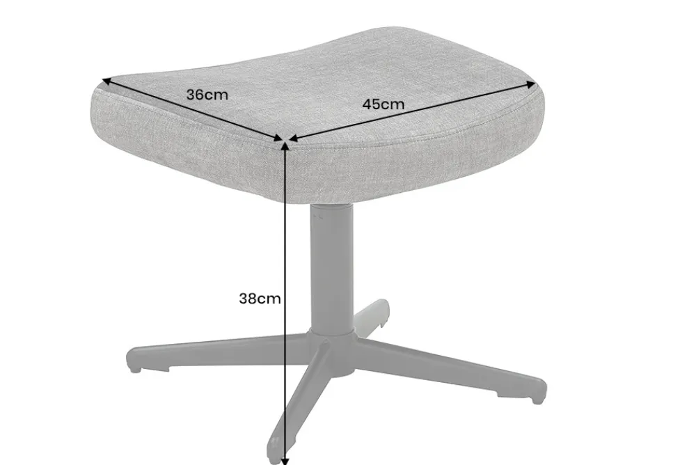 Riess-Ambiente Skandinavisch|Sitzhocker > Design Hocker VOGUE 45cm grau Samt drehbar schwarze Metallbeine Fußhocker