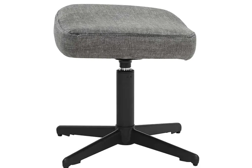 Riess-Ambiente Skandinavisch|Sitzhocker > Design Hocker VOGUE 45cm grau Samt drehbar schwarze Metallbeine Fußhocker