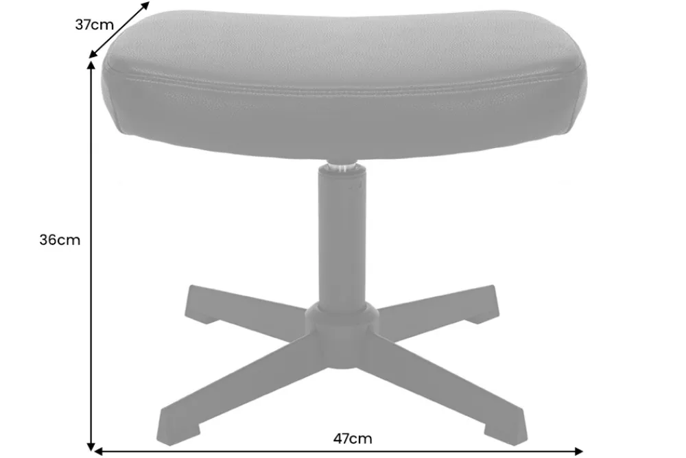 Riess-Ambiente Sitzhocker|Industrial Loft > Design Hocker VOGUE 45cm schwarz Kunstleder drehbar Metallbeine Fußhocker