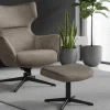 Riess-Ambiente Sitzhocker|Samt Möbel > Design Hocker VOGUE 45cm taupe Samt drehbar schwarze Metallbeine Fußhocker