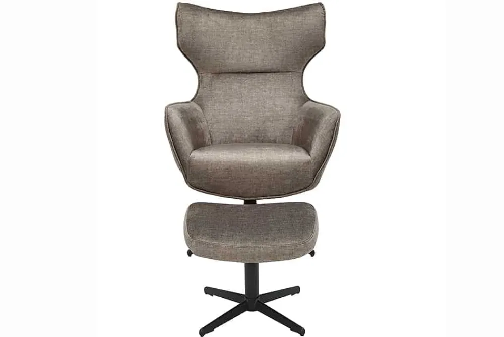 Riess-Ambiente Sitzhocker|Samt Möbel > Design Hocker VOGUE 45cm taupe Samt drehbar schwarze Metallbeine Fußhocker