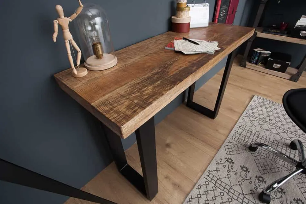 Riess-Ambiente Mehr...|Massivholztische > Design Konsolentisch IRON CRAFT 115cm Mangoholz Eisen Schreibtisch