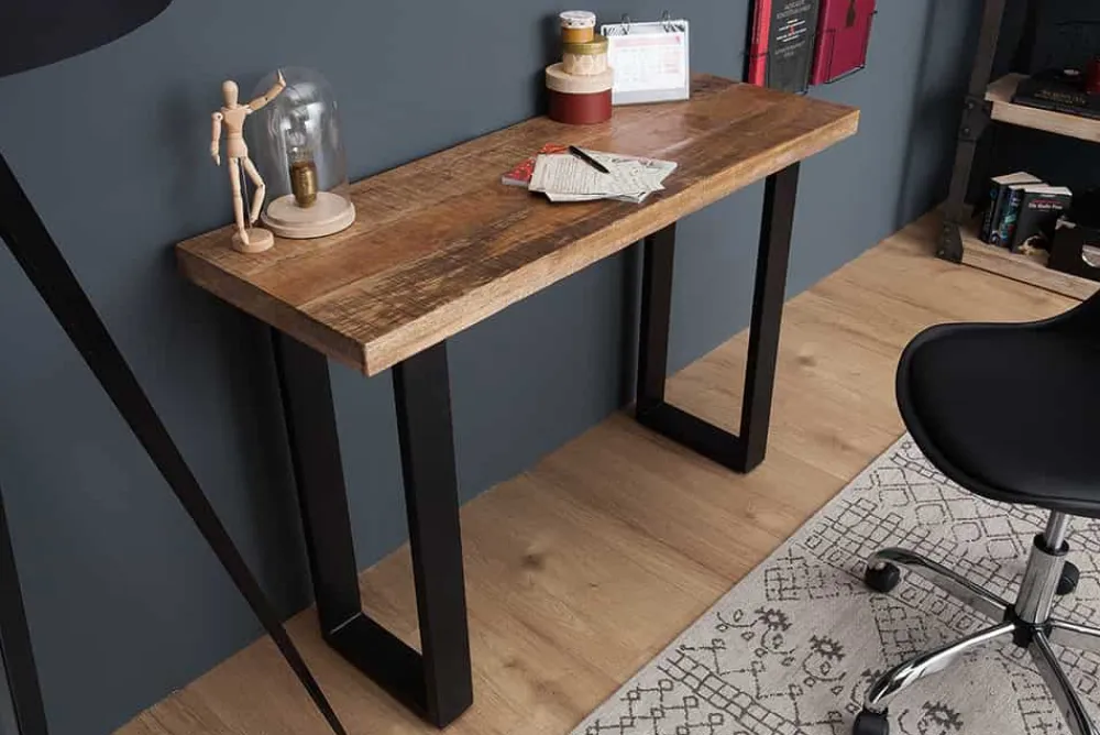 Riess-Ambiente Mehr...|Massivholztische > Design Konsolentisch IRON CRAFT 115cm Mangoholz Eisen Schreibtisch