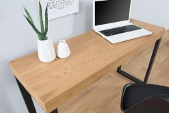 Riess-Ambiente Konsolentische|Bürotische > Design Konsole OAK DESK 120cm Eiche Vintage Metallgestell Schreibtisch