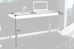 Riess-Ambiente Konsolentische|Bürotische > Design Konsole WHITE DESK 120cm weiß Hochglanz Bürotisch