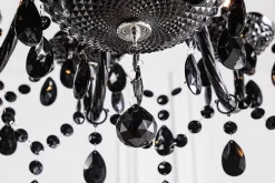 Riess-Ambiente Hängelampen|Kronleuchter & Lüster > Design Kronleuchter BLACK CRYSTAL XL 80cm schwarz Acryl 15-armig Lüster