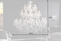 Riess-Ambiente Hängelampen|Kronleuchter & Lüster > Design Kronleuchter CRYSTAL XXL 120cm klar Acryl 30-armig Kristall-Lampe
