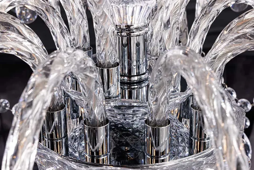 Riess-Ambiente Hängelampen|Kronleuchter & Lüster > Design Kronleuchter CRYSTAL XL 80cm klar Acryl 15-armig Lüster