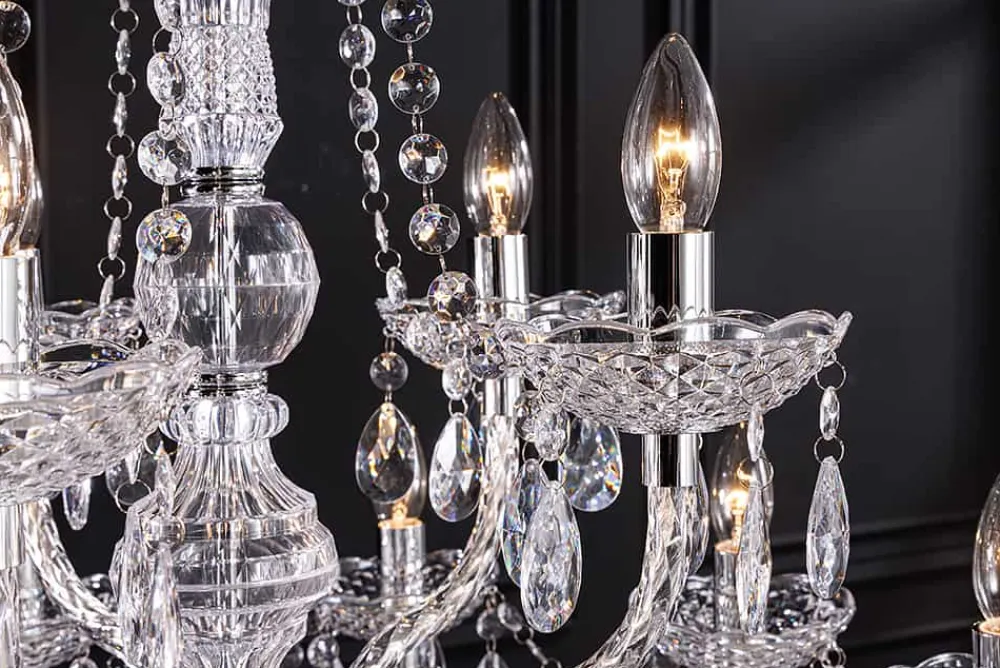 Riess-Ambiente Hängelampen|Kronleuchter & Lüster > Design Kronleuchter CRYSTAL XL 80cm klar Acryl 15-armig Lüster
