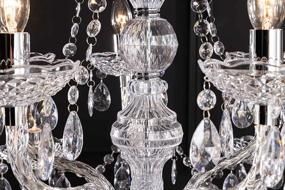 Riess-Ambiente Hängelampen|Kronleuchter & Lüster > Design Kronleuchter CRYSTAL XL 80cm klar Acryl 15-armig Lüster