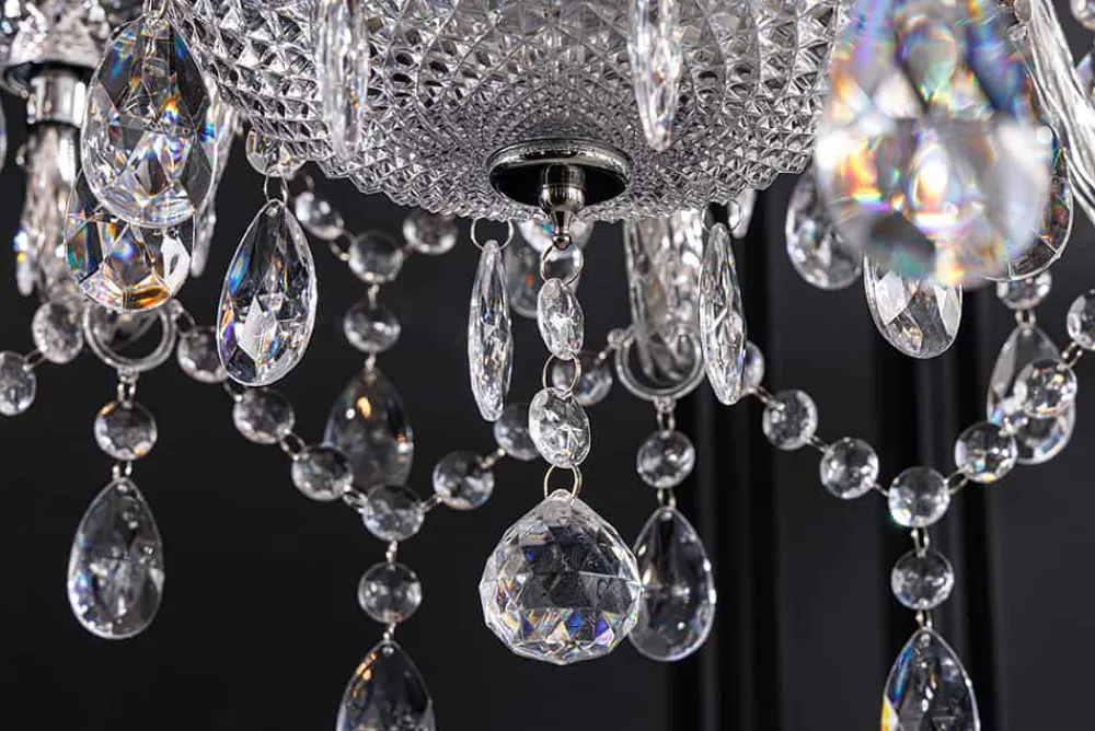 Riess-Ambiente Hängelampen|Kronleuchter & Lüster > Design Kronleuchter CRYSTAL XL 80cm klar Acryl 15-armig Lüster