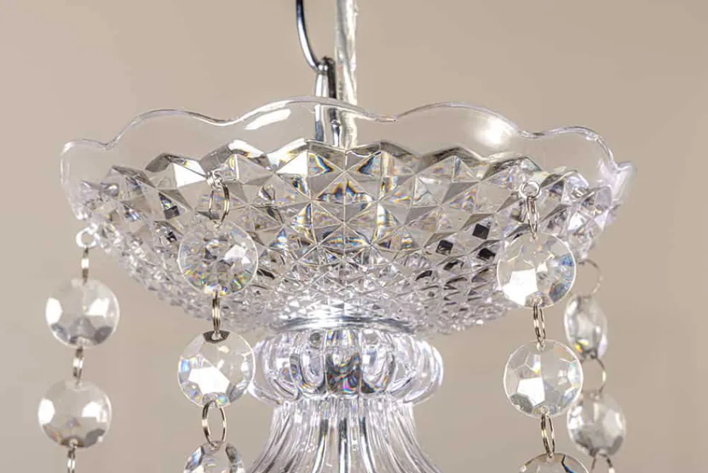 Riess-Ambiente Hängelampen|Kronleuchter & Lüster > Design Kronleuchter CRYSTAL XL 80cm klar Acryl 15-armig Lüster schwarz mit Schirmen