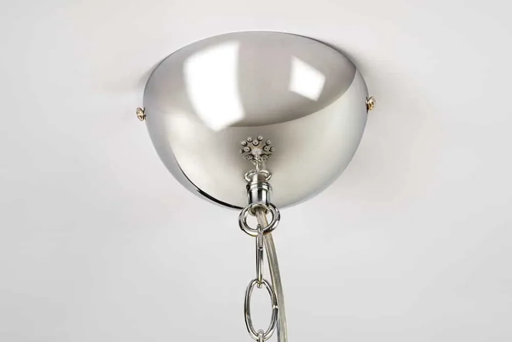 Riess-Ambiente Hängelampen|Kronleuchter & Lüster > Design Kronleuchter CRYSTAL XL 80cm klar Acryl 15-armig Lüster schwarz mit Schirmen