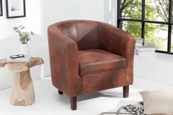 Riess-Ambiente Loungesessel|Sessel > Design Lounge Sessel HEMINGWAY whisky braun mit Armlehnen Cocktailsessel Massivholzbeine