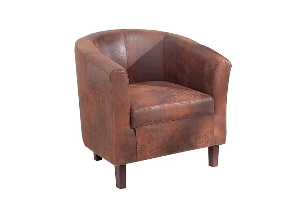 Riess-Ambiente Loungesessel|Sessel > Design Lounge Sessel HEMINGWAY whisky braun mit Armlehnen Cocktailsessel Massivholzbeine